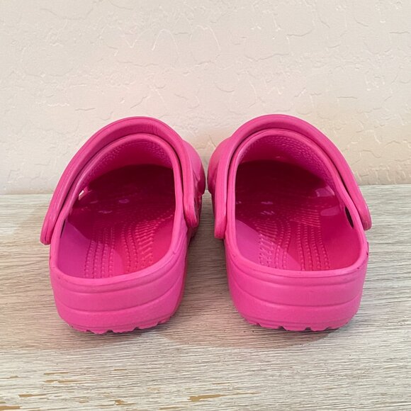Women's Crocs Shoes Small 6 7 Bright Pink Mules - Picture 5 of 12